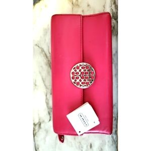 Coach Pink leather slim envelope wallet F46148 Alexandra